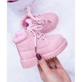 FRROCK Dětské zateplené kozačky Powder Pink Dexter růžový 2 FRROCK Dětské zateplené kozačky Powder Pink Dexter růžový 2