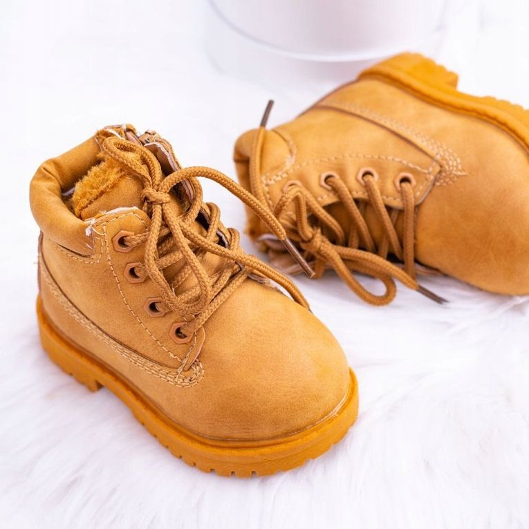 FRROCK Dětské teplé trappers boty Camel Dexter hnědý 2