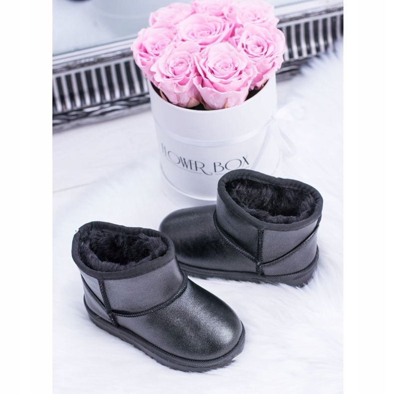 FRROCK Teplé černé dětské sněhové boty Scooby černá 2