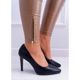 Dámské lodičky na jehlovém podpatku Sergio Leone matné černé Misawu černá 1