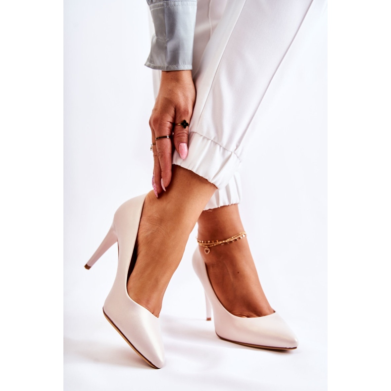 Sergio Leone Pearl Pumps Stilettos Beige Feliciana béžový 2