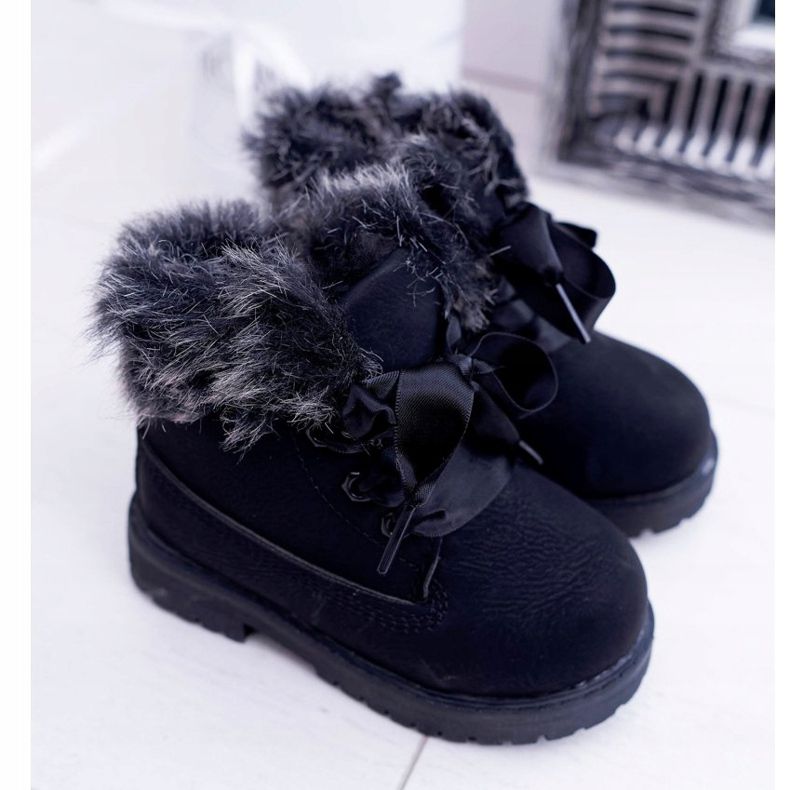 FRROCK Dětské černé teplé boty Fobos černá 1