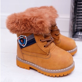 Dětské chlapecké boty s kožešinou Camel Cobi hnědý 2