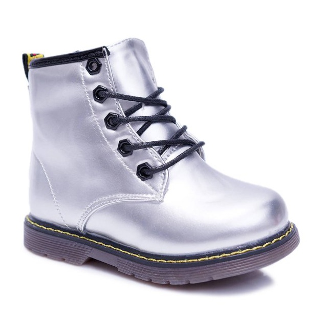 Dětské kozačky zahřáté s kožešinovým lapačem Silver Debi šedá 1 Dětské kozačky zahřáté s kožešinovým lapačem Silver Debi šedá 1