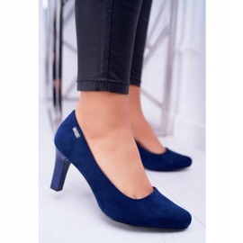Dámské lodičky Sergio Leone Navy Blue Suede Orsola námořnická modrá 1