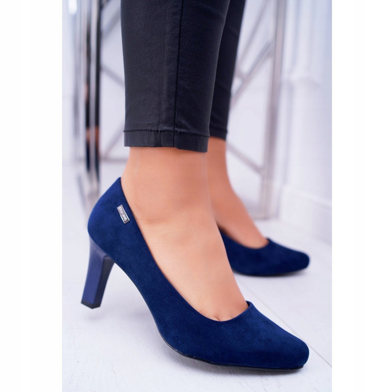 Dámské lodičky Sergio Leone Navy Blue Suede Orsola námořnická modrá 1