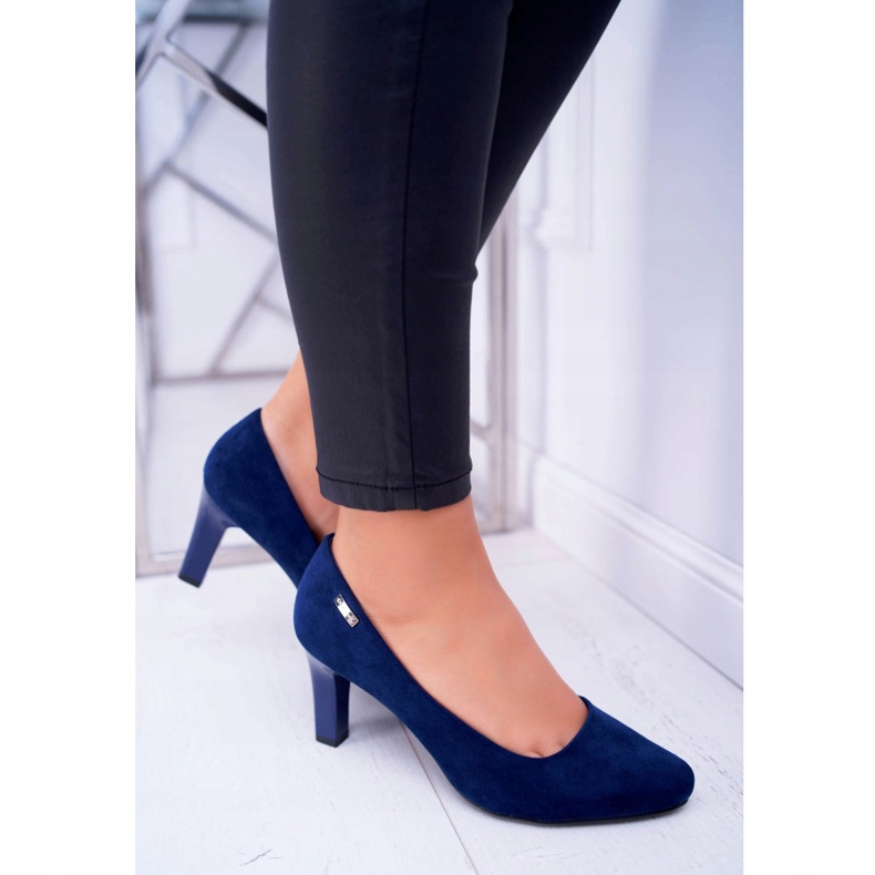 Dámské lodičky Sergio Leone Navy Blue Suede Orsola námořnická modř 2