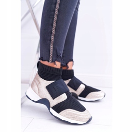 Dámské sportovní boty Lu Boo s ponožkou se zlatým třpytem Phantom černá vícebarevný žlutá 2