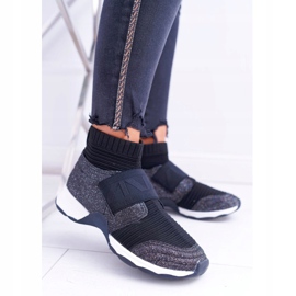 Dámské sportovní boty Lu Boo s ponožkou černé třpytky Phantom černá 1