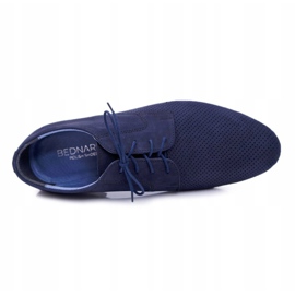 Bednarek Polish Shoes Pánské brogues Bednarek Nubuck Openwork Navy Blue Hermes námořnická modrá 2