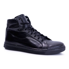 Bednarek Polish Shoes Pánské kožené tenisky Bednarek Black Edys černý 1