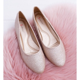 PS1 Dámské balerínky Glitter Golden Fifi zlatý 2