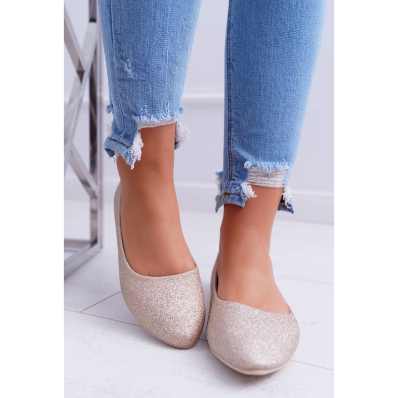 PS1 Dámské balerínky Glitter Golden Fifi zlatý 1