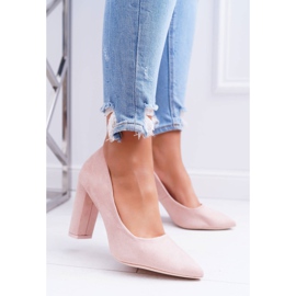 SEA Dámské lodičky na podpatku semiš růžová jahoda růžový 1