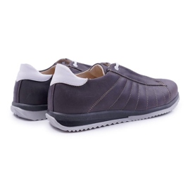 Bednarek Polish Shoes Pánské sportovní kožené boty Brogues Bednarek Grey Geos šedá 2
