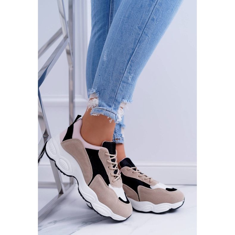 NFR Dámské sportovní boty semišové béžové lízátko béžový 2