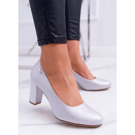 Dámské lodičky Sergio Leone PB130 Silver Pearl Amber šedá 2