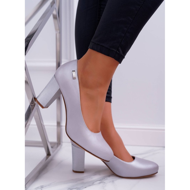 Dámské lodičky Sergio Leone PB130 Silver Pearl Amber šedá 1