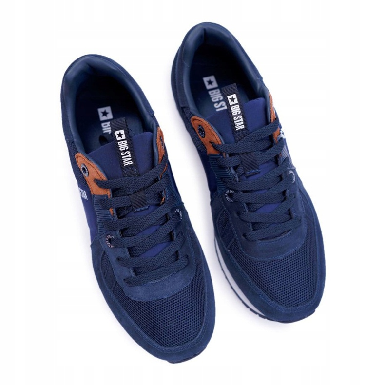 Pánské sportovní boty Big Star semišové kůže Navy Blue DD174321 námořnická modř 1
