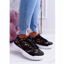 NFR Dámské sportovní černé boty Leopard Faqundo hnědý černý vícebarevný 1