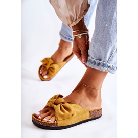 NFR Dámské žluté pantofle na korkové mašli Wendy žlutá 1