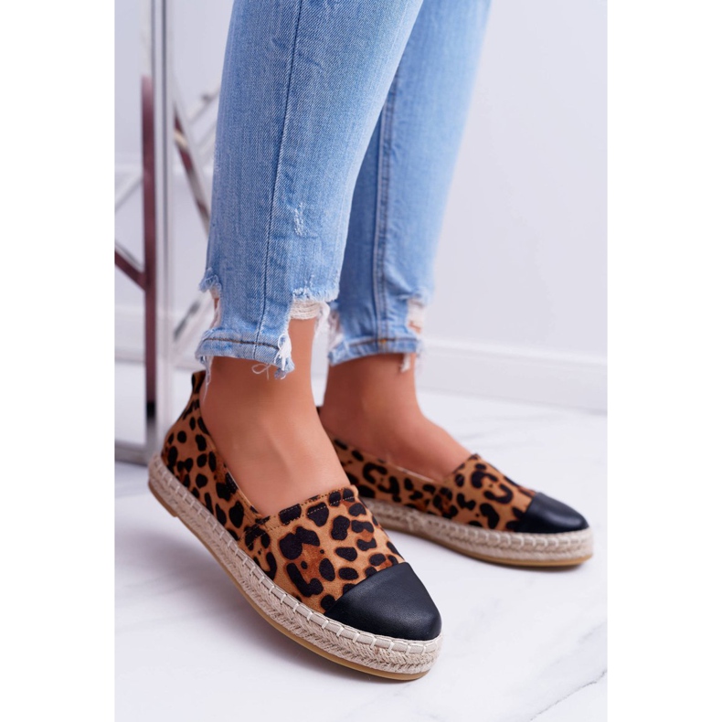 NFR Dámské espadrilky Leopard Flaty hnědý 1
