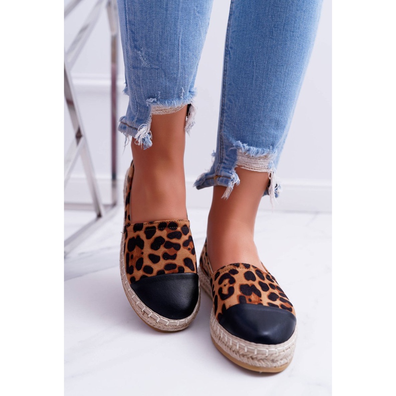 NFR Dámské espadrilky Leopard Flaty hnědý 2