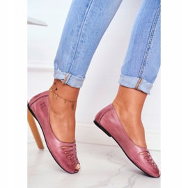 Dámské balerínky Maciejka kožené růžové 03497-15 růžový 2