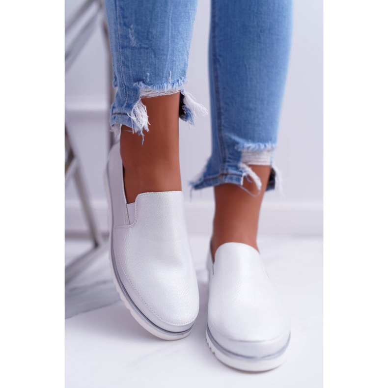 Dámské mokasíny Sergio Leone Silver Magento šedá 2