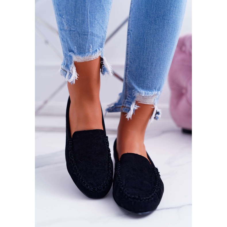 Dámské mokasíny Sergio Leone semišové černé černá 2