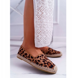 NFR Dámské espadrilky ze semišové kůže leopardí džungle hnědý 1