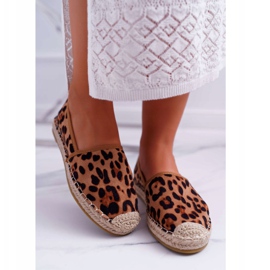 NFR Dámské espadrilky ze semišové kůže leopardí džungle hnědý 2