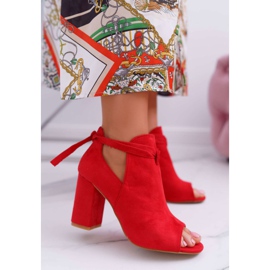 Vinceza Červené boty Sandály na baru s otevřenými prsty šedé 1