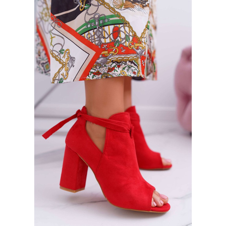 Vinceza Červené boty Sandály na baru s otevřenými prsty šedé 1