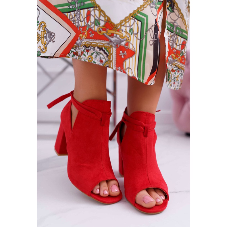 Vinceza Červené boty Sandály na baru s otevřenými prsty šedé 2