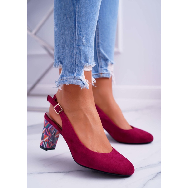 Dámské lodičky na podpatku Sergio Leone SK788 Fuchsia Lati růžový 1