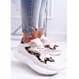 FJ1 Dámské sportovní boty Béžová Leopard Mezeno bílý hnědý 1