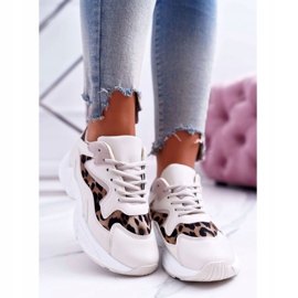 FJ1 Dámské sportovní boty Béžová Leopard Mezeno bílý hnědý 2