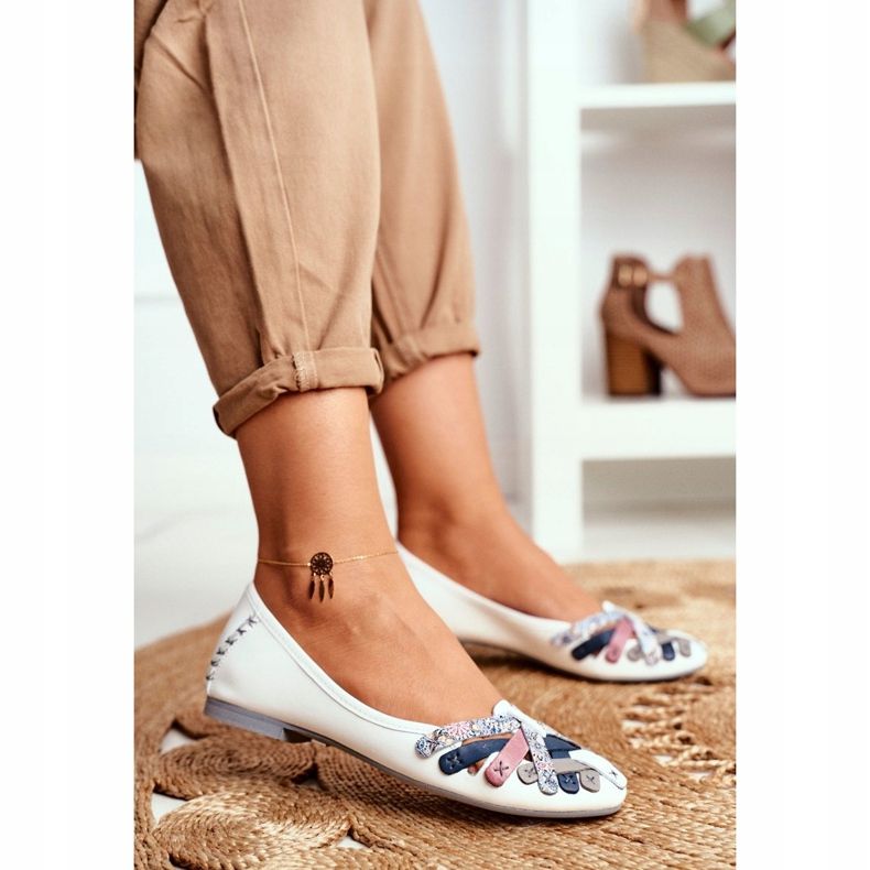 Dámské balerínky Maciejka kůže bílá 01358 bílý 2