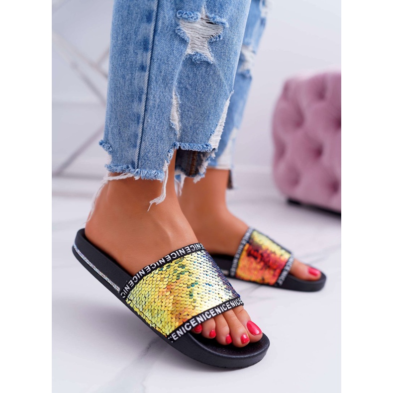 SEA Dámské pantofle zlaté duhové pěkné zlatý 2