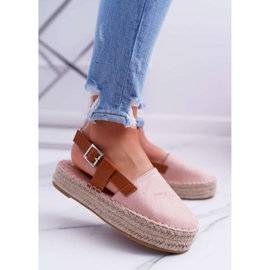 NFR Dámské semišové espadrilky na platformě Pink Parteno růžový 1