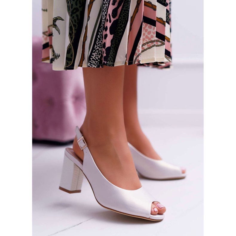 Dámské sandály na vysokém podpatku Sergio Leone SK765 Beige Pearl Vime béžový 1