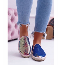 Dámské espadrilky Big Star Iridescent Flitry DD274A164 námořnická modř 2