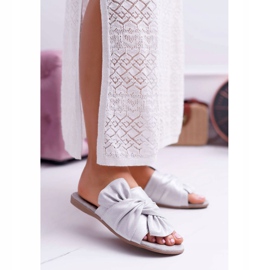 EVE Dámské pantofle s šedou sedací mašlí šedá 1