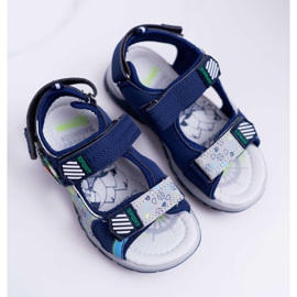 FRROCK Dětské chlapecké sandály se suchým zipem Navy Blue Reksio námořnická modř 1