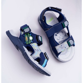 FRROCK Dětské chlapecké sandály se suchým zipem Navy Blue Reksio námořnická modř 2