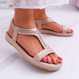 Dámské sandály ploché růžové S.Barski Emente růžový 1