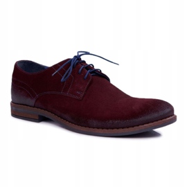 Pánské brogues ležérní kůže Nikopol Burgundsko Lajos červený 1