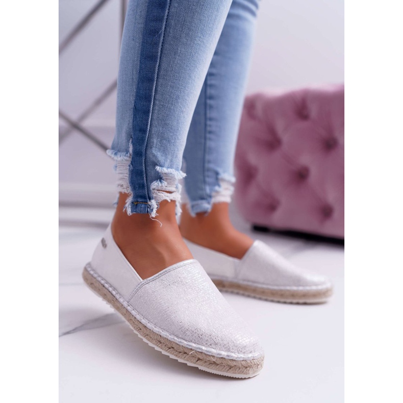 Dámské espadrilky Big Star pletená podešev stříbrná DD274770 šedá 1