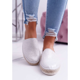 Dámské espadrilky Big Star pletená podešev stříbrná DD274770 šedá 2